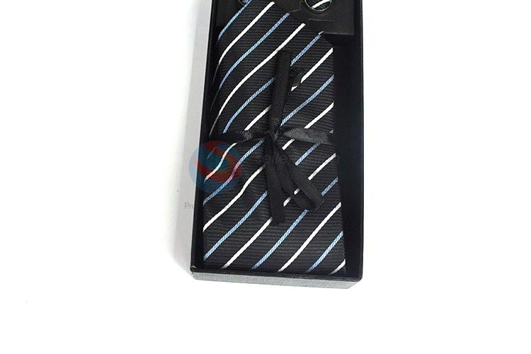 Super quality low price printed necktie+cufflink