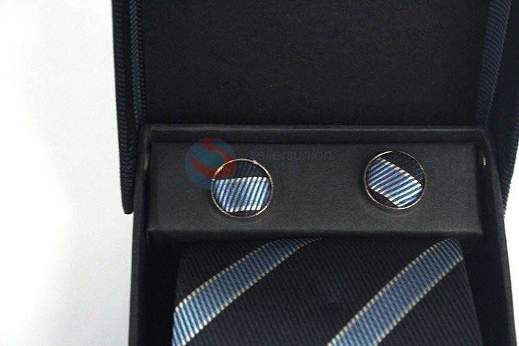 New style beautiful printed necktie+cufflink