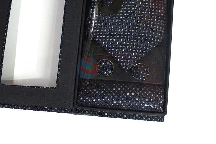 Competitive price printed necktie+cufflink+kerchief