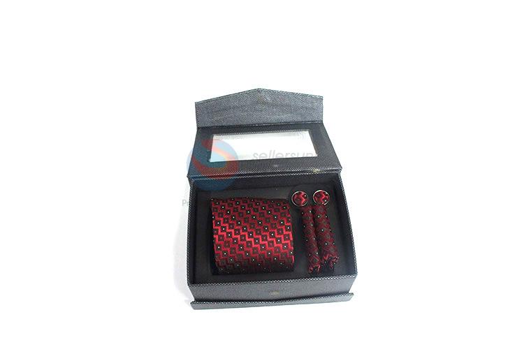 China wholesale printed necktie+cufflink+kerchief