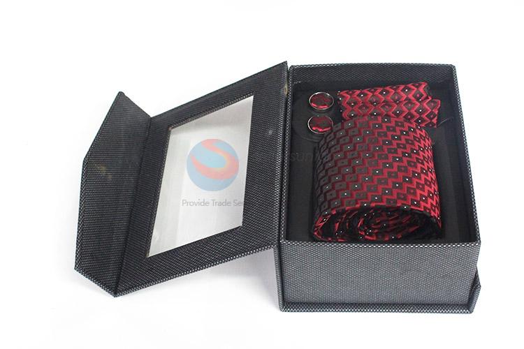 China wholesale printed necktie+cufflink+kerchief