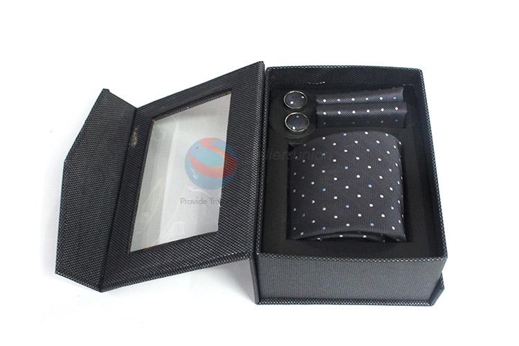 China factory price printed necktie+cufflink+kerchief