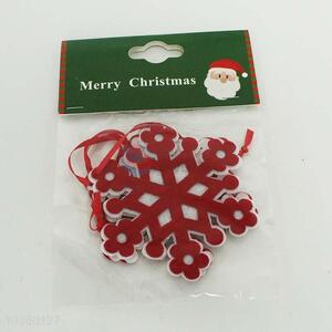 Red color snowflake shaped decoration for christmas,8.5cm