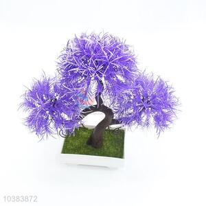 Creative home decor fake purple flower artificial desktop bonsai