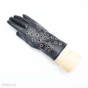 Cool women winter thin leather glove for driving