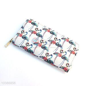 Good quality women wallet/purse with flamingo pattern