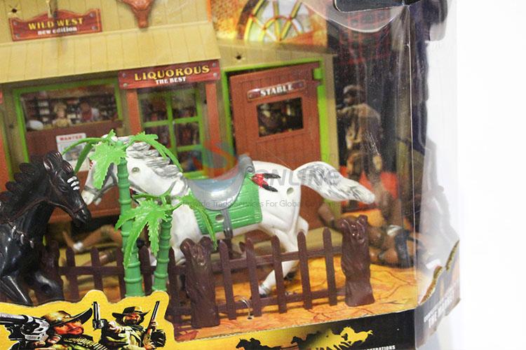 Direct Factory Toy West House and Indian on Horse