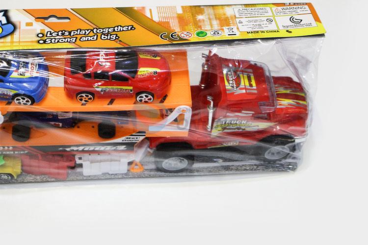 Cheap Price Inertia Drag Head Car Toy Carry 2pcs F1 Car and 3pcs Racing Car