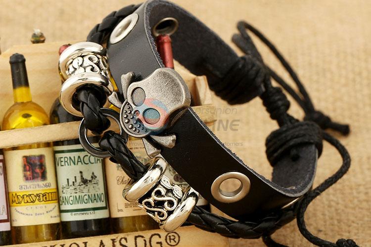 Good Quality Skull Design Leather Bracelet