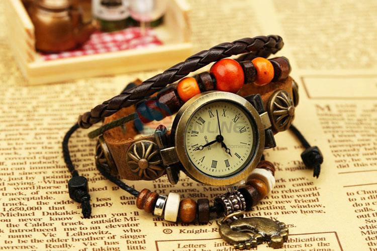 Best Sale Leather Beaded Bracelet Wrist Watches