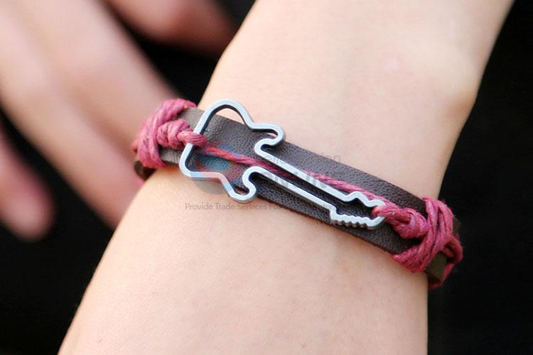 Creative Design Guitar Decorative Leather Bracelet