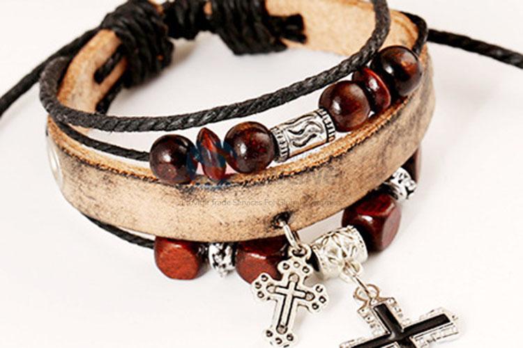 Wholesale Leather Bracelet With Cross Design