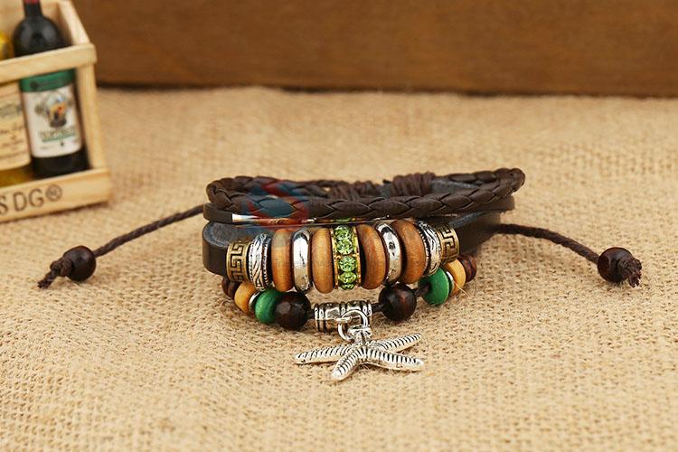 Top Quality Star Leather Color Beads Bracelet