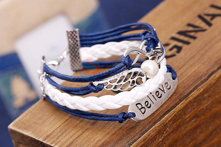 Delicate Design Leather Woven Bracelet For Women