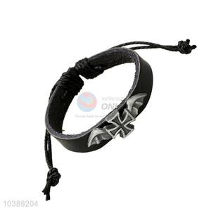 Newest Cross Shape Alloy Leather Bracelet