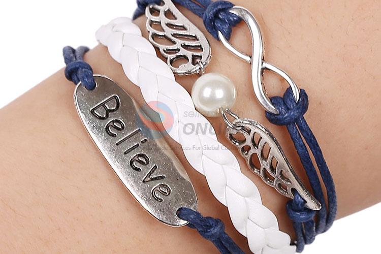 Delicate Design Leather Woven Bracelet For Women