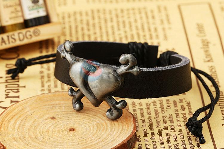 Newest Cross Shape Alloy Leather Bracelet