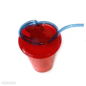 Great Red Plastic Cup with Straw for Sale