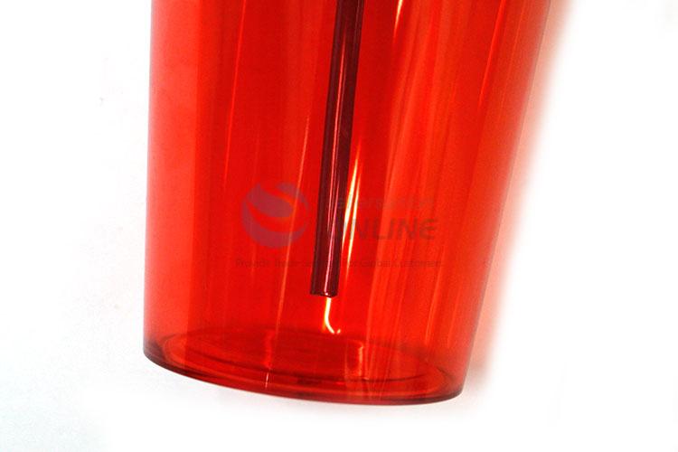 Great Red Plastic Cup with Straw for Sale