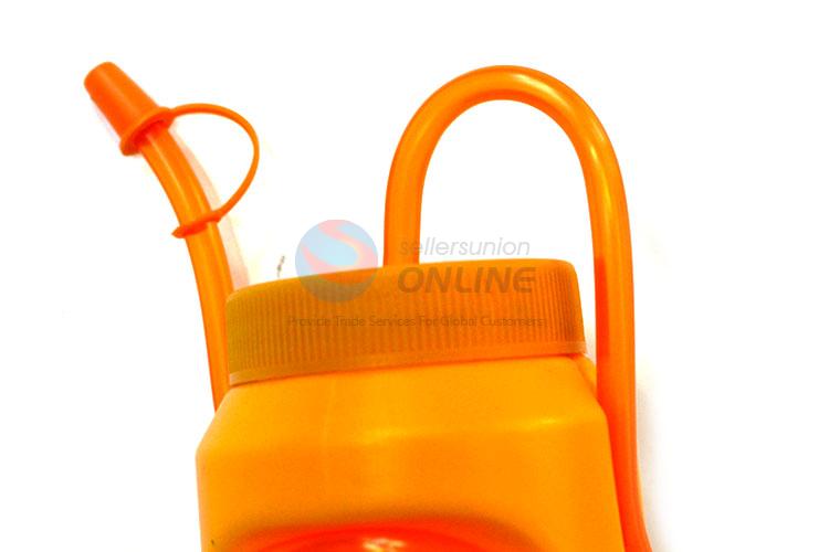 Factory Wholesale Orange Plastic Cup with Straw for Sale