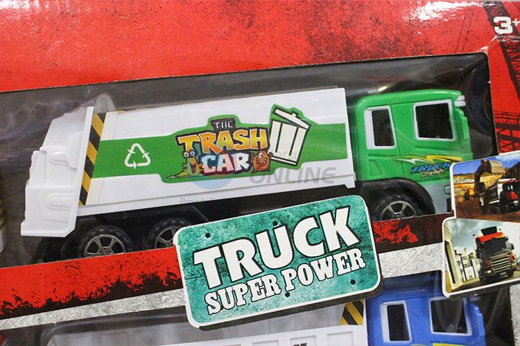 Recent Design 4pcs Tank Container Dump Trash Car Inertia Car Children Toy Car