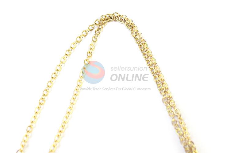 Fashion Real Flower Pendant With Gold Chain