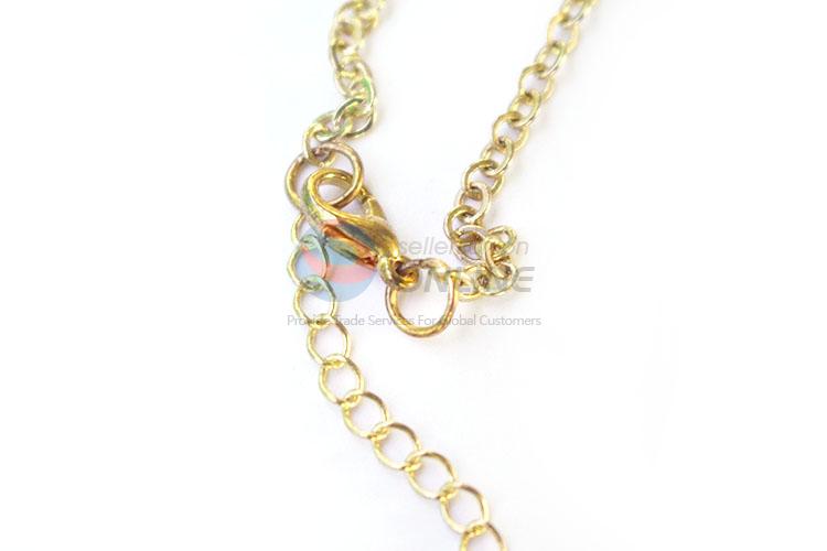 Best Price Moon Shape Real Flower Pendant With Gold Chain