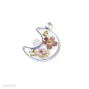 Wholesale Moon Shape Real Flower Pendant Fashion Pendant