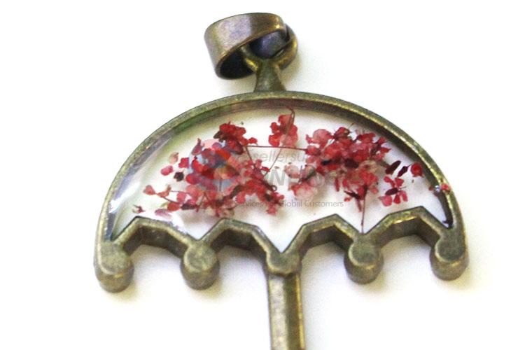 Cute Design Umbrella Shape Real Flower Pendant