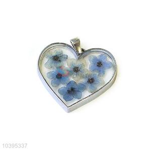 Fashion Design Heart Shape Real Flower Pendant For Ladies