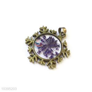 Top Quality Round Pendant With Real Flower Inside