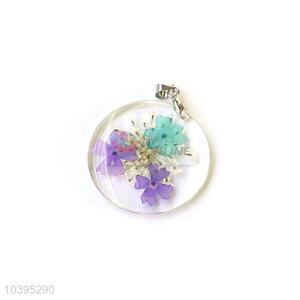 Good Sale Round Real Flower Pendant With Gold Chain