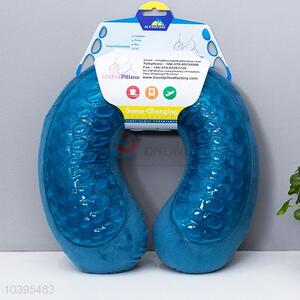 Custom Blue U Shape Memory Foam Pillow For Sale