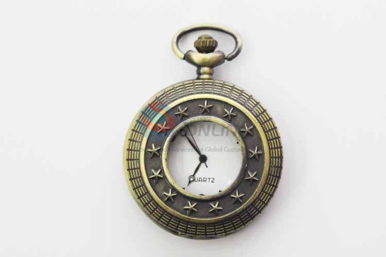 Star Quartz Movement Skeleton Pocket Watch