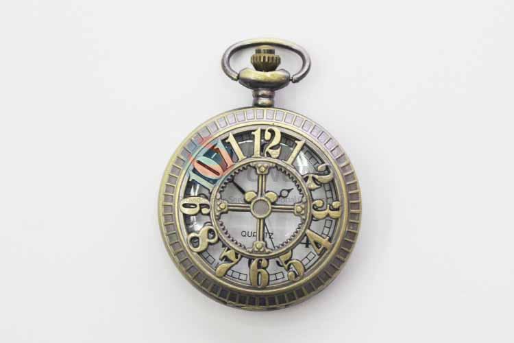 Round Hole Quartz Movement Skeleton Pocket Watch