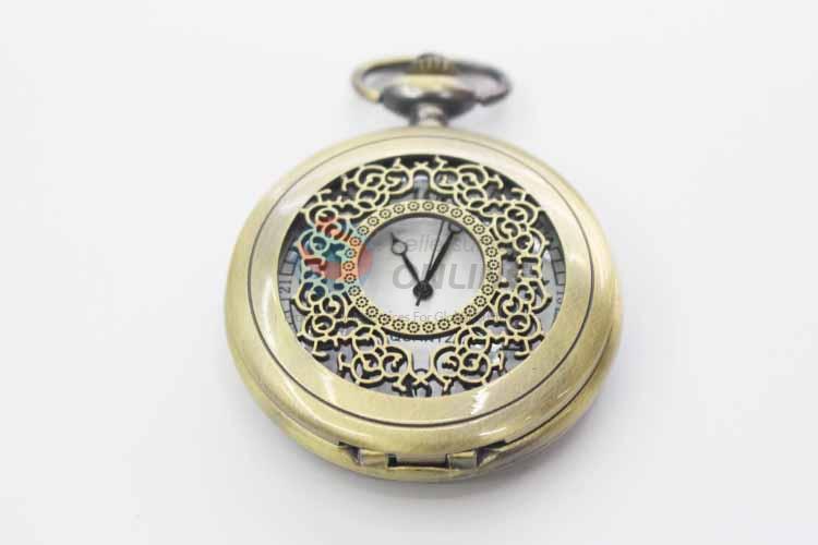 Quartz Movement Skeleton Pocket Watch