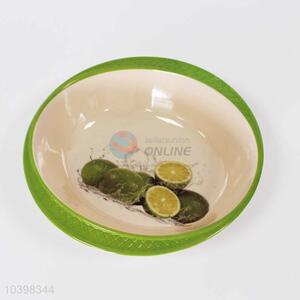 Green lemon pattern melamine bowl