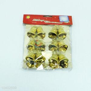 6Pcs Gold Color Christmas Bells Decoration