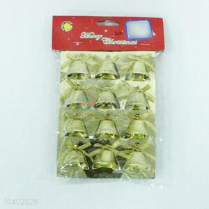 12PCS Gold Christmas Bells Festival Decorations