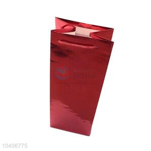 Cheap wholesale high quality laser laminated wine <em>bags</em> with <em>handles</em>