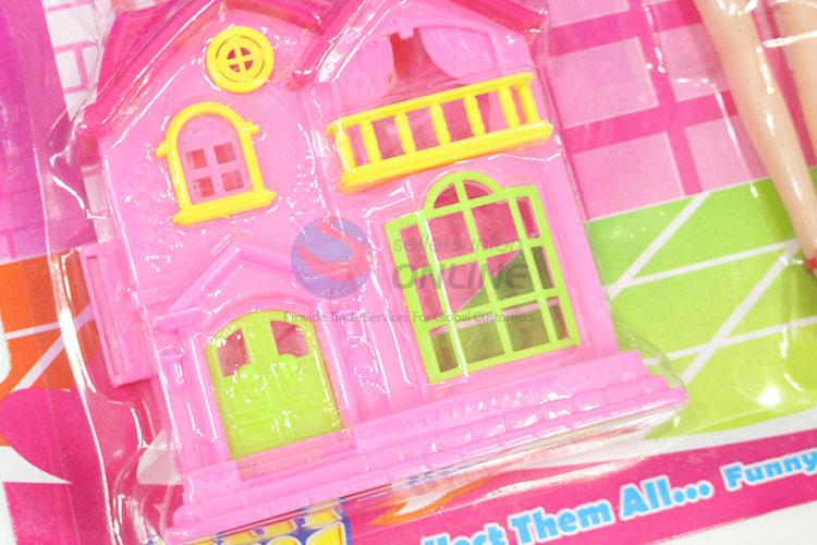 Lovely Plastic House Play Set with Doll and Furniture