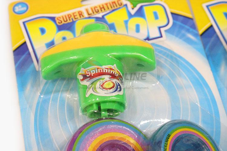 Factory Sale Kids Plastic Flash Space Gyro Spinning Top Peg-Top