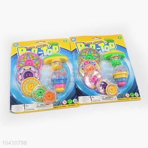 Top Selling Kids Plastic Flash Space Gyro Spinning Top Peg-Top