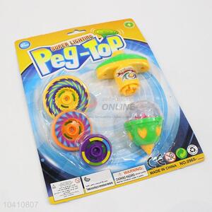 Promotional Wholesale Kids Plastic Flash Space Gyro Spinning Top Peg-Top