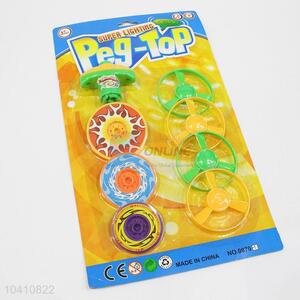 High Quality Kids Plastic Flash Space Gyro Spinning Top Peg-Top