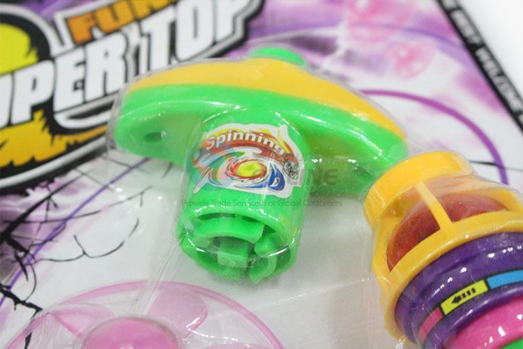 Excellent Quality Kids Plastic Flash Space Gyro Spinning Top Peg-Top