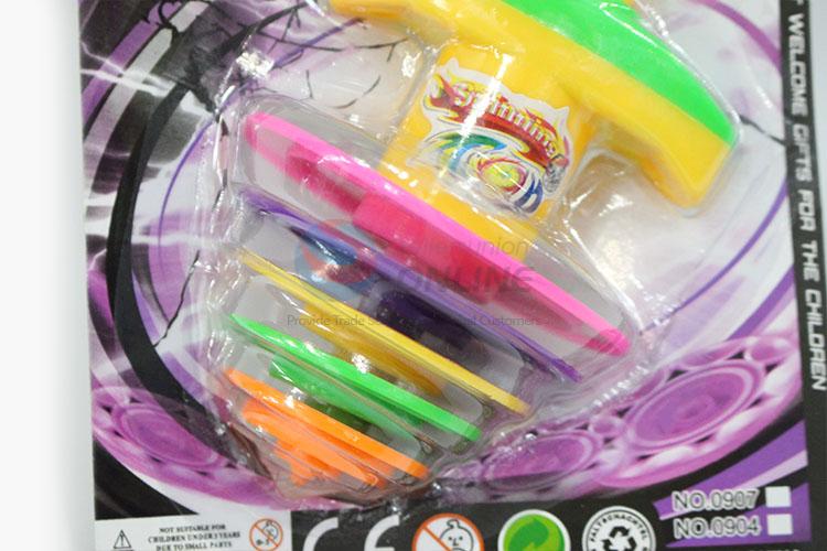 Popular Wholesale Kids Plastic Flash Space Gyro Spinning Top Peg-Top