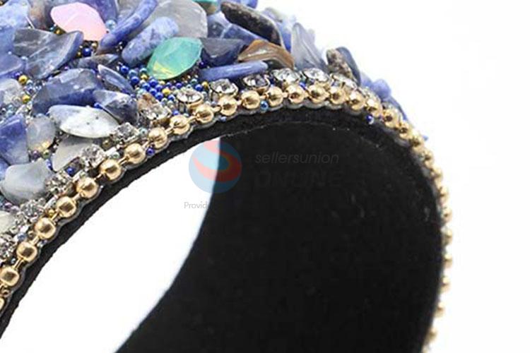 High Quality Leather Wrap Bracelet With Semi-Precious Stone For Women