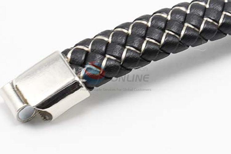 Hot Sale Good Quality Black Leather Bracelet