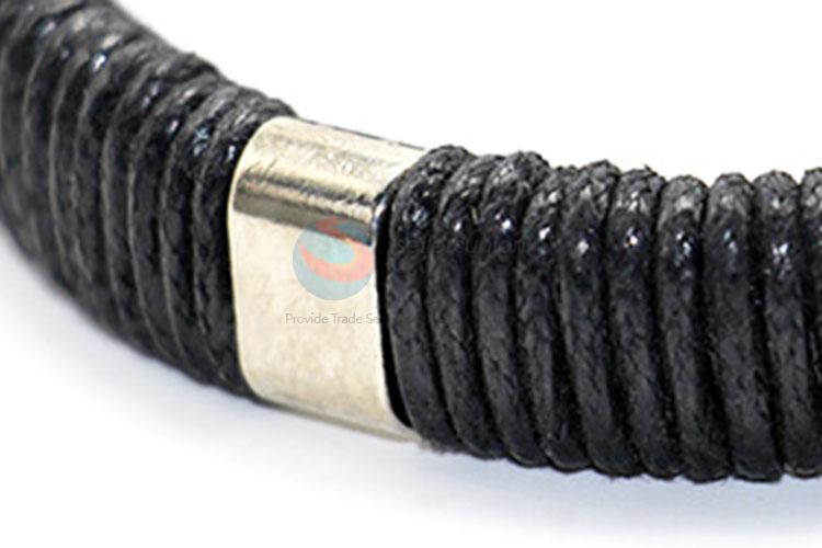 Latest Style Black Mens Leather Bracelet